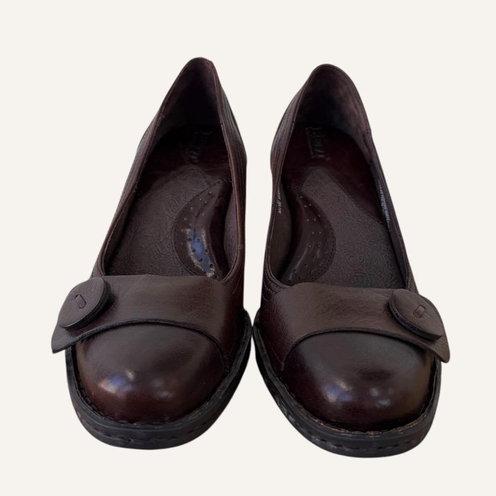 Born Comfort Brown‎ Leather Career Office Pumps Size 39 / 8 - Picture 4 of 8